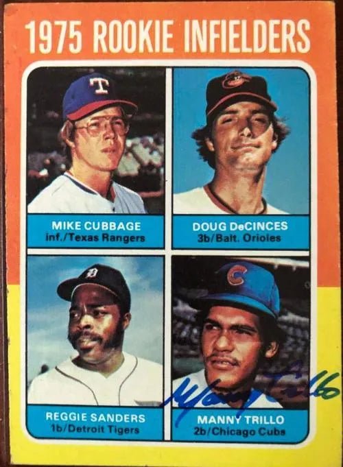 Manny Trillo Signed 1975 Topps Baseball Card - Chicago Cubs