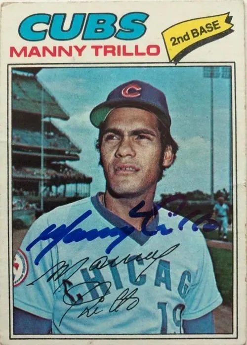 Manny Trillo Signed 1977 Topps Baseball Card - Chicago Cubs