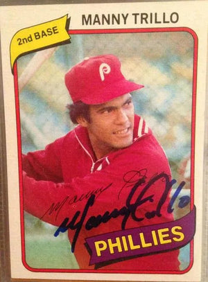 Manny Trillo Signed 1980 Topps Baseball Card - Philadelphia Phillies
