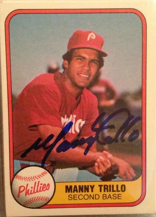 Manny Trillo Signed 1981 Fleer Baseball Card - Philadelphia Phillies
