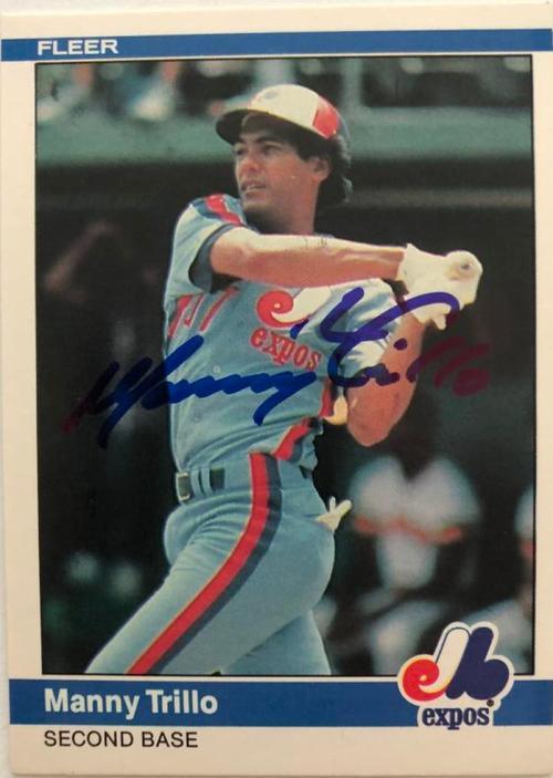 Manny Trillo Signed 1984 Fleer Baseball Card - Montreal Expos - PastPros