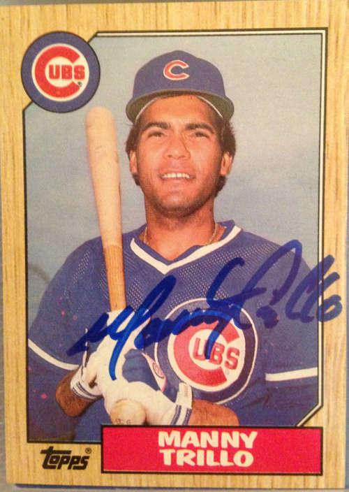 Manny Trillo Signed 1987 Topps Baseball Card - Chicago Cubs - PastPros