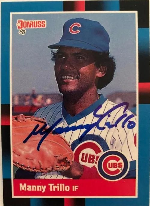 Manny Trillo Signed 1988 Donruss Baseball Card - Chicago Cubs