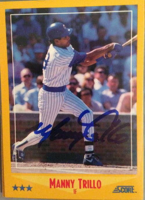 Manny Trillo Signed 1988 Score Baseball Card - Chicago Cubs - PastPros