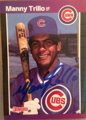 Manny Trillo Signed 1989 Donruss Baseball Card - Chicago Cubs