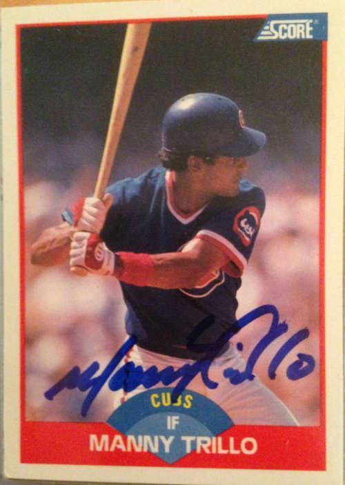 Manny Trillo Signed 1989 Score Baseball Card - Chicago Cubs - PastPros