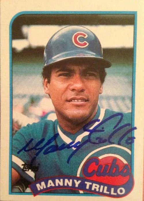 Manny Trillo Signed 1989 Topps Baseball Card - Chicago Cubs