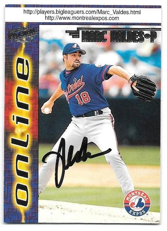 Marc Valdes Signed 1998 Pacific Online Baseball Card - Montreal Expos