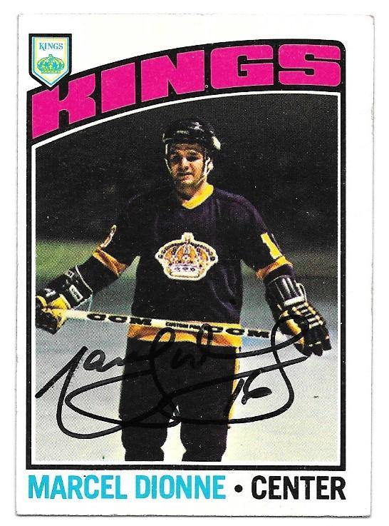 Marcel Dionne Signed 1976-77 Topps Hockey Card - Los Angeles Kings - PastPros