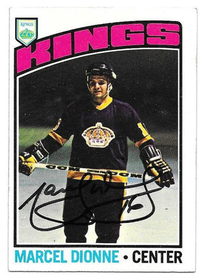 Marcel Dionne Signed 1976-77 Topps Hockey Card - Los Angeles Kings - PastPros