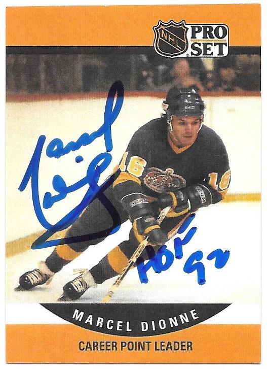 Marcel Dionne Signed 1990-91 Pro Set Hockey Card - Los Angeles Kings - PastPros