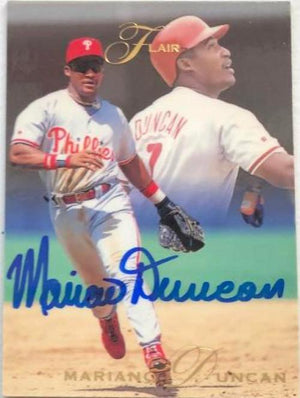 Mariano Duncan Signed 1993 Flair Baseball Card - Philadelphia Phillies - PastPros