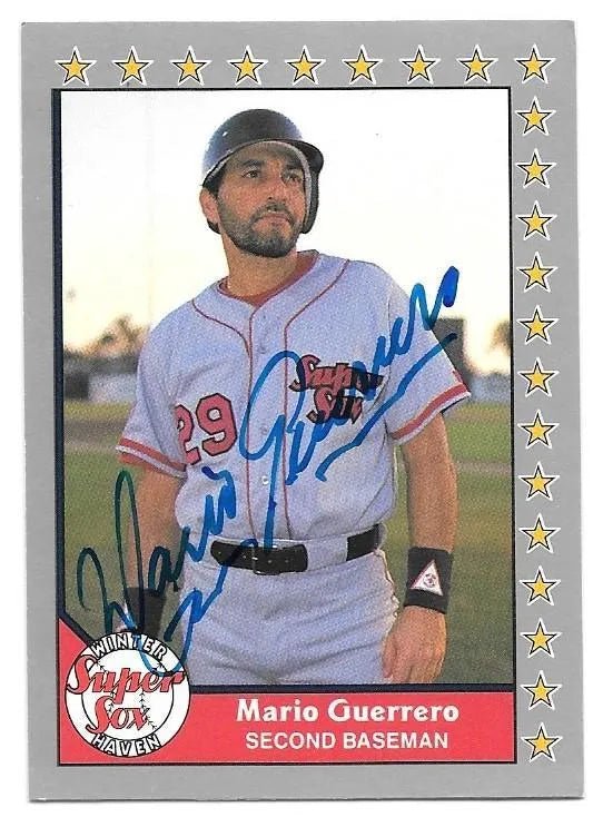 Mario Guerrero Signed 1991 Pacific Senior Baseball Card - Winter Haven Super Sox