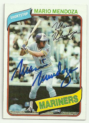 Mario Mendoza Signed 1980 Topps Baseball Card - Seattle Mariners - PastPros