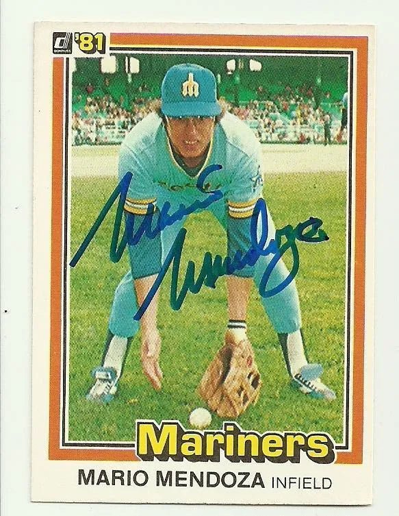 Mario Mendoza Signed 1981 Donruss Baseball Card - Seattle Mariners