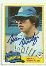 Mario Mendoza Signed 1981 Topps Baseball Card - Seattle Mariners