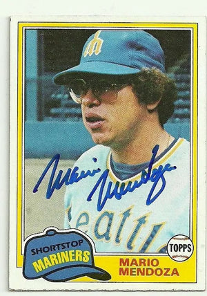 Mario Mendoza Signed 1981 Topps Baseball Card - Seattle Mariners
