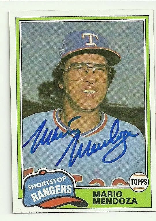 Mario Mendoza Signed 1981 Topps Baseball Card - Texas Rangers