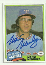 Mario Mendoza Signed 1981 Topps Baseball Card - Texas Rangers