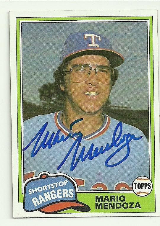 Mario Mendoza Signed 1981 Topps Baseball Card - Texas Rangers - PastPros