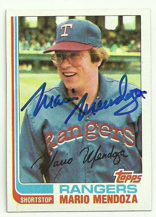 Mario Mendoza Signed 1982 Topps Baseball Card - Texas Rangers
