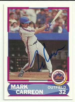 Mark Carreon Signed 1990 Score Young Superstar Baseball Card - NY Mets