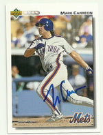 Mark Carreon Signed 1992 Upper Deck Baseball Card - NY Mets - PastPros