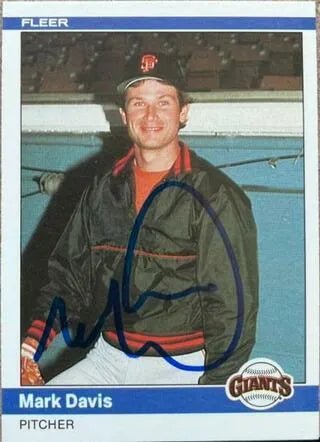Mark Davis Signed 1984 Fleer Baseball Card - San Francisco Giants