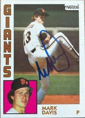 Mark Davis Signed 1984 Nestle Baseball Card - San Francisco Giants