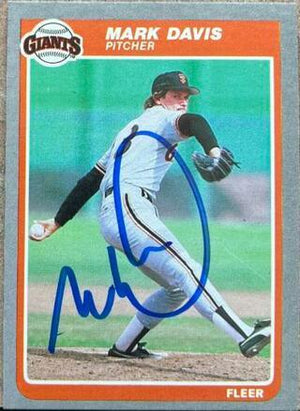 Mark Davis Signed 1985 Fleer Baseball Card - San Francisco Giants - PastPros