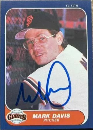 Mark Davis Signed 1986 Fleer Baseball Card - San Francisco Giants
