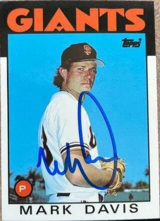 Mark Davis Signed 1986 Topps Tiffany Baseball Card - San Francisco Giants