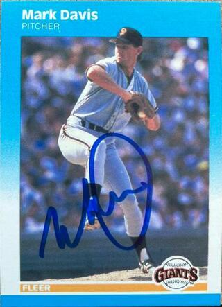 Mark Davis Signed 1987 Fleer Baseball Card - San Francisco Giants - PastPros