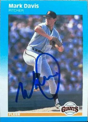 Mark Davis Signed 1987 Fleer Baseball Card - San Francisco Giants - PastPros