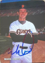 Mark Davis Signed 1987 Mother's Cookies Baseball Card - San Diego Padres - PastPros