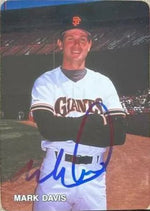 Mark Davis Signed 1987 Mother's Cookies Baseball Card - San Diego Padres