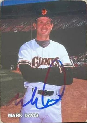 Mark Davis Signed 1987 Mother's Cookies Baseball Card - San Diego Padres