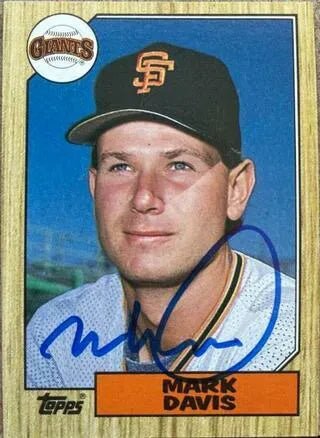 Mark Davis Signed 1987 Topps Baseball Card - San Francisco Giants