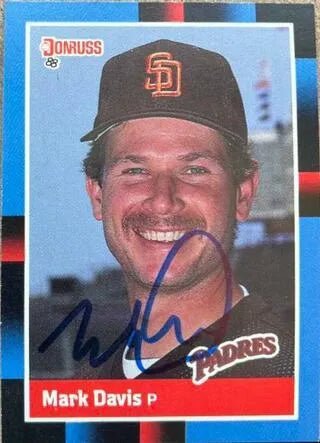 Mark Davis Signed 1988 Donruss Baseball Card - San Diego Padres