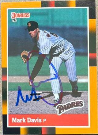 Mark Davis Signed 1988 Donruss Baseball's Best Baseball Card - San Diego Padres - PastPros