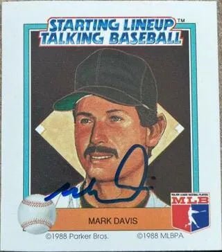 Mark Davis Signed 1988 Starting Lineup Talking Baseball Card - San Diego Padres