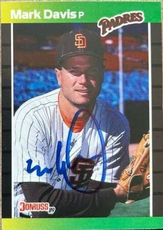 Mark Davis Signed 1989 Donruss Baseball Card - San Diego Padres