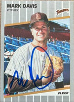 Mark Davis Signed 1989 Fleer Baseball Card - San Diego Padres - PastPros