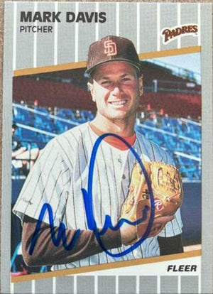 Mark Davis Signed 1989 Fleer Baseball Card - San Diego Padres - PastPros