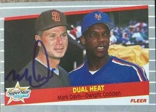 Mark Davis Signed 1989 Fleer Dual Heat Baseball Card - San Diego Padres