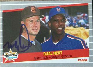 Mark Davis Signed 1989 Fleer Dual Heat Baseball Card - San Diego Padres - PastPros