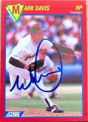 Mark Davis Signed 1989 Score 100 Hottest Players Baseball Card - San Diego Padres