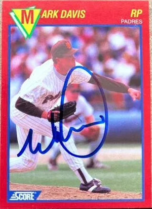 Mark Davis Signed 1989 Score 100 Hottest Players Baseball Card - San Diego Padres - PastPros