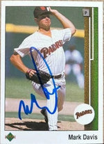 Mark Davis Signed 1989 Upper Deck Baseball Card - San Diego Padres
