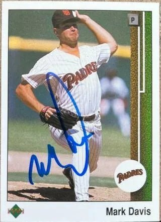 Mark Davis Signed 1989 Upper Deck Baseball Card - San Diego Padres